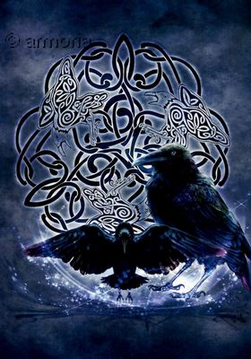 Carte Postale Celtic Raven de Brigid Ashwood