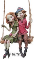 Figurine Couple de Pixies sur Balançoire
