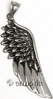 Pendentif Aile d'Ange en acier, 5.7 cm