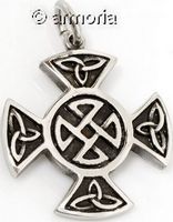Pendentif Croix Celte avec Triquetras en acier