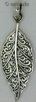 Pendentif Feuille nervurée en argent