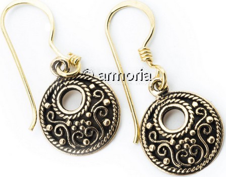 Boucles d'Oreilles Viking avec Spirales en bronze 