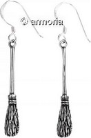 Boucles d'oreilles Balai de Sorcière en argent 