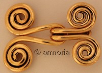 Fermoir de Cape celte spirales en bronze 
