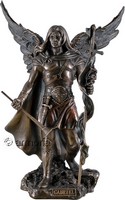 Figurine Archange Gabriel avec Trompette et Bâton aspect bronze marque Veronese 