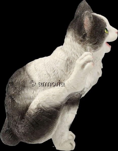Figurine Chat Yoga noir et blanc posture Luciole marque Veronese 