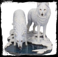 Figurine Deux Loups Blancs "Warriors of Winter" de Lisa Parker 