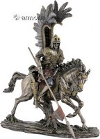 Figurine Hussard à Cheval aspect bronze marque Veronese 