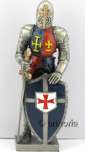 Figurine Soldat Templier peint en étain 
