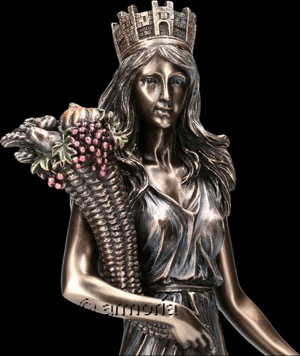 Figurine déesse Tyche aspect bronze Marque Veronese 