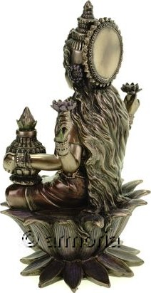 Figurine déesse hindoue Lakshmi aspect bronze marque Veronese