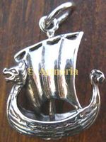 Pendentif Petit Bateau Viking en argent