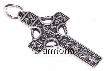 Pendentif Celte Croix Celtique finement gravée en argent 