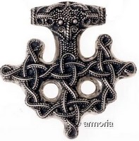 Pendentif Croix Viking d'Hiddensee-réplique historique-en plaqué argent 