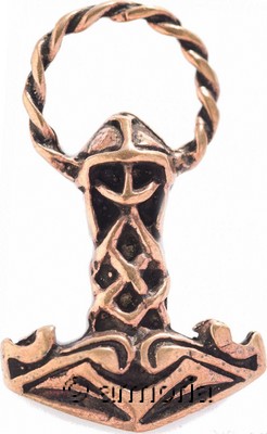 Pendentif Viking Marteau de Thor avec Anneau en bronze 
