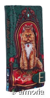 Portefeuille en relief Chat roux sur fauteuil "Mad about Cats" de Lisa Parker 