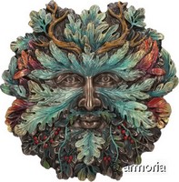 Sculpture Murale Visage Arbre ou Green Man représentant l'Hiver Yule Marque Veronese