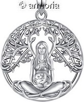 Pendentif Déesse Gaia en argent 925