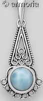 Pendentif avec décor en argent et larimar