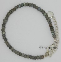 Bracelet en Labradorite facettée avec chainette argent 