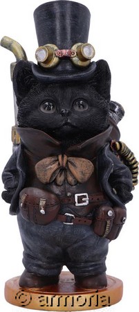 Figurine Chat noir steampunk élégant 