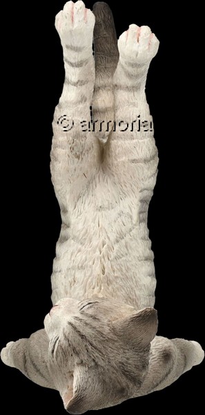 Figurine Chat yoga tigré gris posture épaules marque Veronese 