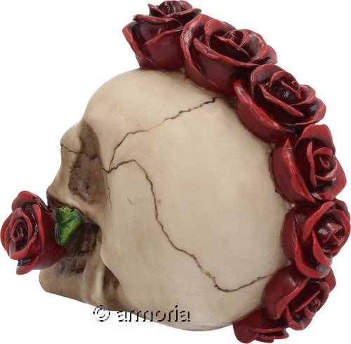 Figurine Crâne Tête de mort avec Crête à la rose 