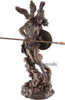 Figurine Déesse Athéna avec lance aspect bronze Marque Veronese