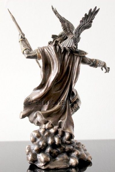 Figurine Dieu Grec Zeus en résine aspect bronze 
