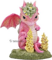 Figurine Dragon Rose Fleur Gueule de Loup  
