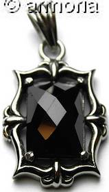 Pendentif gothique rectangulaire, cristal noir