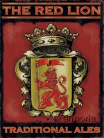 Plaque métal murale The Red Lion, 15 x 20 cm