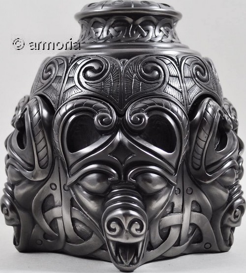 Boite Viking à compartiments décorée d'entrelacs aspect métal 