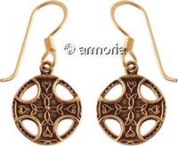Boucles d'oreilles petites Croix Celtiques en bronze 
