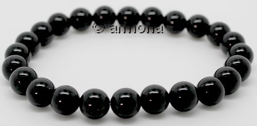 Bracelet de Perles en Tourmaline Noire 8 mm Taille Medium