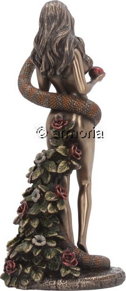 Figurine Eve et le Serpent "The Original Sin" de James Ryman aspect bronze 