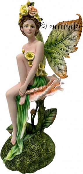 Figurine Fée Fiorella assise sur une Fleur