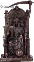 Figurine La Mort Santa Muerte sur son Trône aspect bronze marque Veronese 