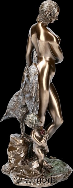 Figurine "Leda et le Signe" d'après Léonardo de Vinci aspect bronze marque Veronese 