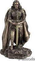 Figurine Roi Arthur avec Excalibur Ouvre-Lettre aspect bronze