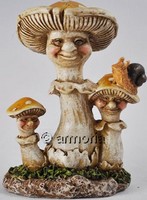 Figurine Trois Champignons Enchantés souriants 