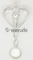 Pendentif Ange en argent orné d'un cabochon en Cristal de Roche