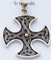 Pendentif Croix Celtique avec Entrelacs en bronze 