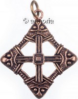 Pendentif Viking Croix à 4 Têtes en bronze 