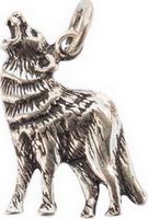 Pendentif Loup Hurlant en argent