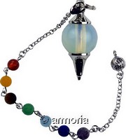 Pendule Séphoroton en Opalite et perles chakras 