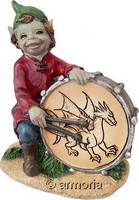 Figurine Pixie avec tambourin au dragon