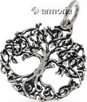 Pendentif Arbre de Vie ajouré en argent, 2.3 cm