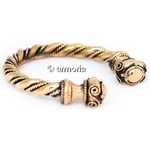 Bracelet Torque épais avec spirales petit modèle en bronze 