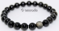 Bracelet de Perles en Obsidienne Dorée 8 mm Taille Medium 